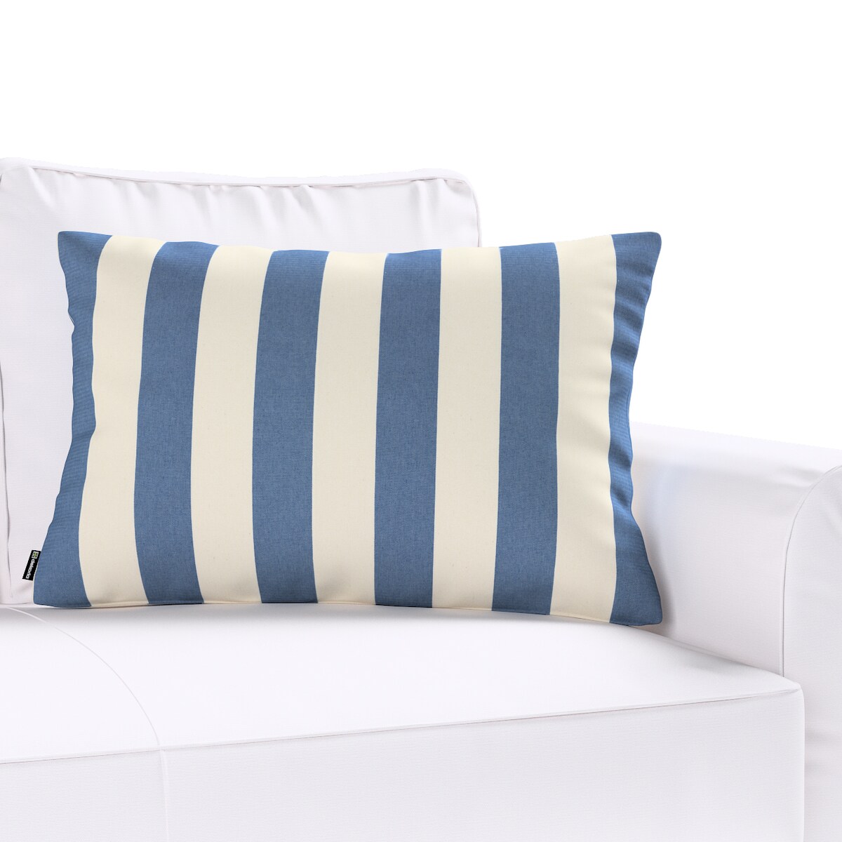 Poszewka Kinga na poduszkę prostokątną 47x28 niebiesko-białe pionowe pasy (5,5cm)