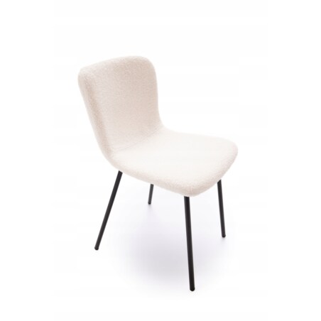 ZESTAW 4 SZTUK Krzesła VALTI Biało-Czarne Tapicerowane Nowoczesne TEDDY