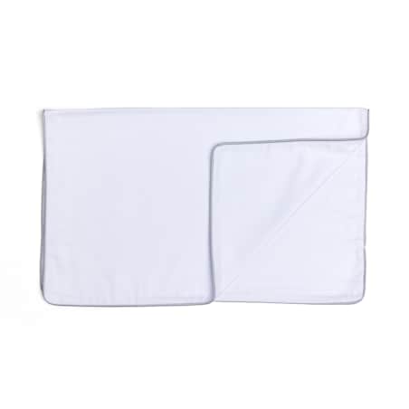 Pościel biała lamówka szara, 160 x 200 cm, La Manta