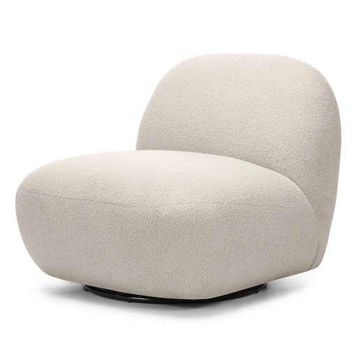 Fotel obrotowy 73x85x85 cm TENNO-3 bouclé jasnobeżowy