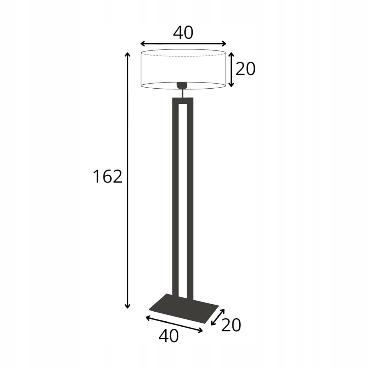Lampa stojąca podłogowa z abażurem walec MONO