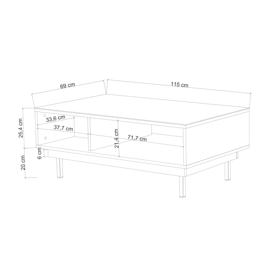 Elegancki czarny stolik Dancan ARTEMISA ze złotymi dodatkami