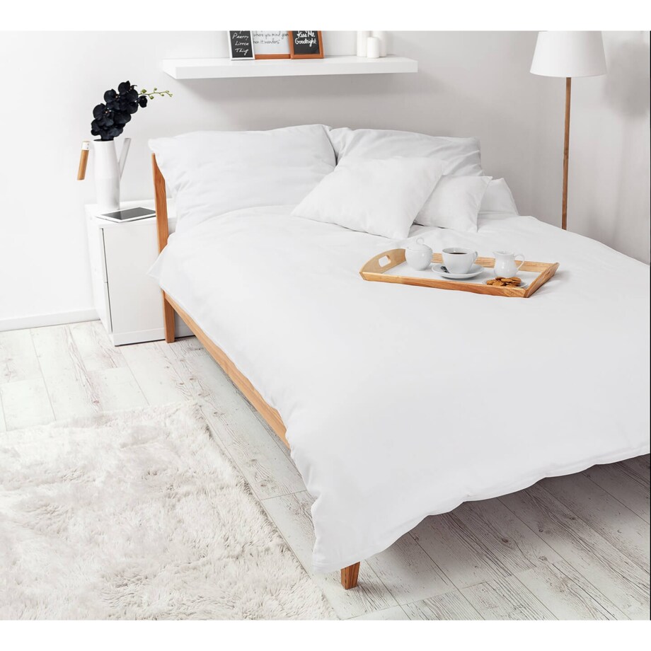 Pościel perkalowa pure white 220/200 + 2 x 70/80 cm