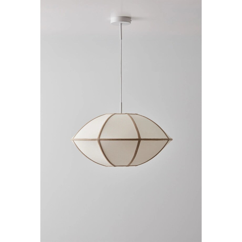 Lampa sufitowa lniana Patraix kremowo-beżowo Ø50 cm