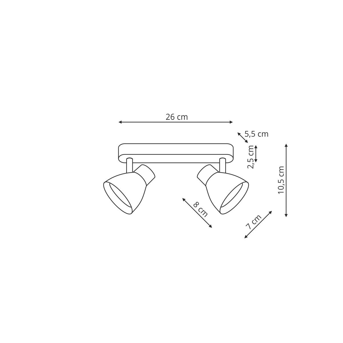 Spot Light Prestige Dravo czarny 2 x GU10 1 szt.