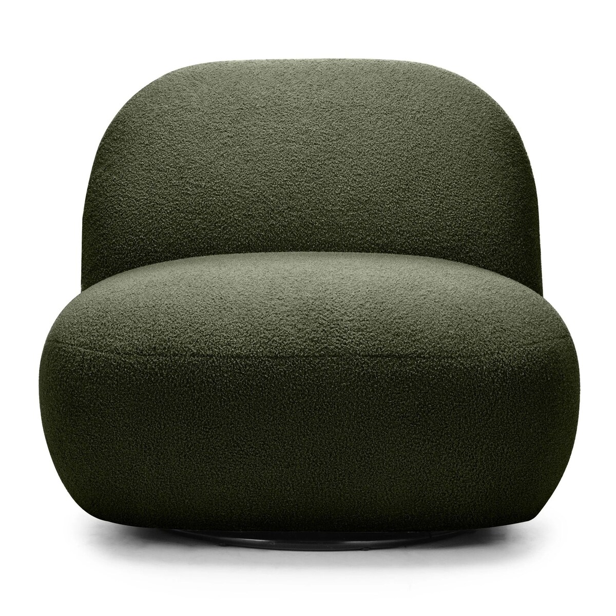 Fotel obrotowy 73x85x85 cm TENNO-3 bouclé ciemnozielony