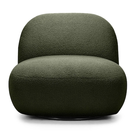 Fotel obrotowy 73x85x85 cm TENNO-3 bouclé ciemnozielony