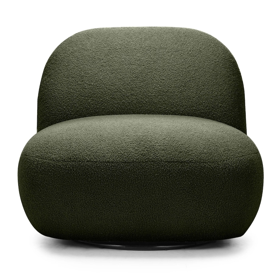 Fotel obrotowy 73x85x85 cm TENNO-3 bouclé ciemnozielony