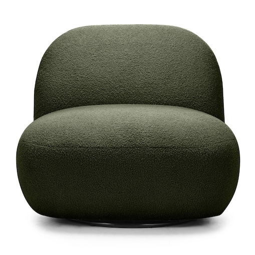 Fotel obrotowy 73x85x85 cm TENNO-3 bouclé ciemnozielony