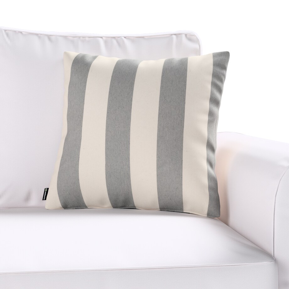 Poszewka Kinga na poduszkę 60x60 biało-szare pionowe pasy (5,5cm)