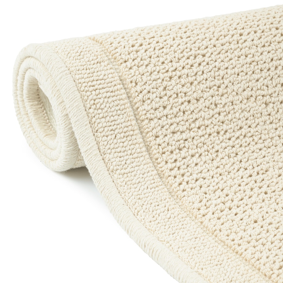 Dywanik łazienkowy Lino 73x135 cm bawełniany ramka beżowy