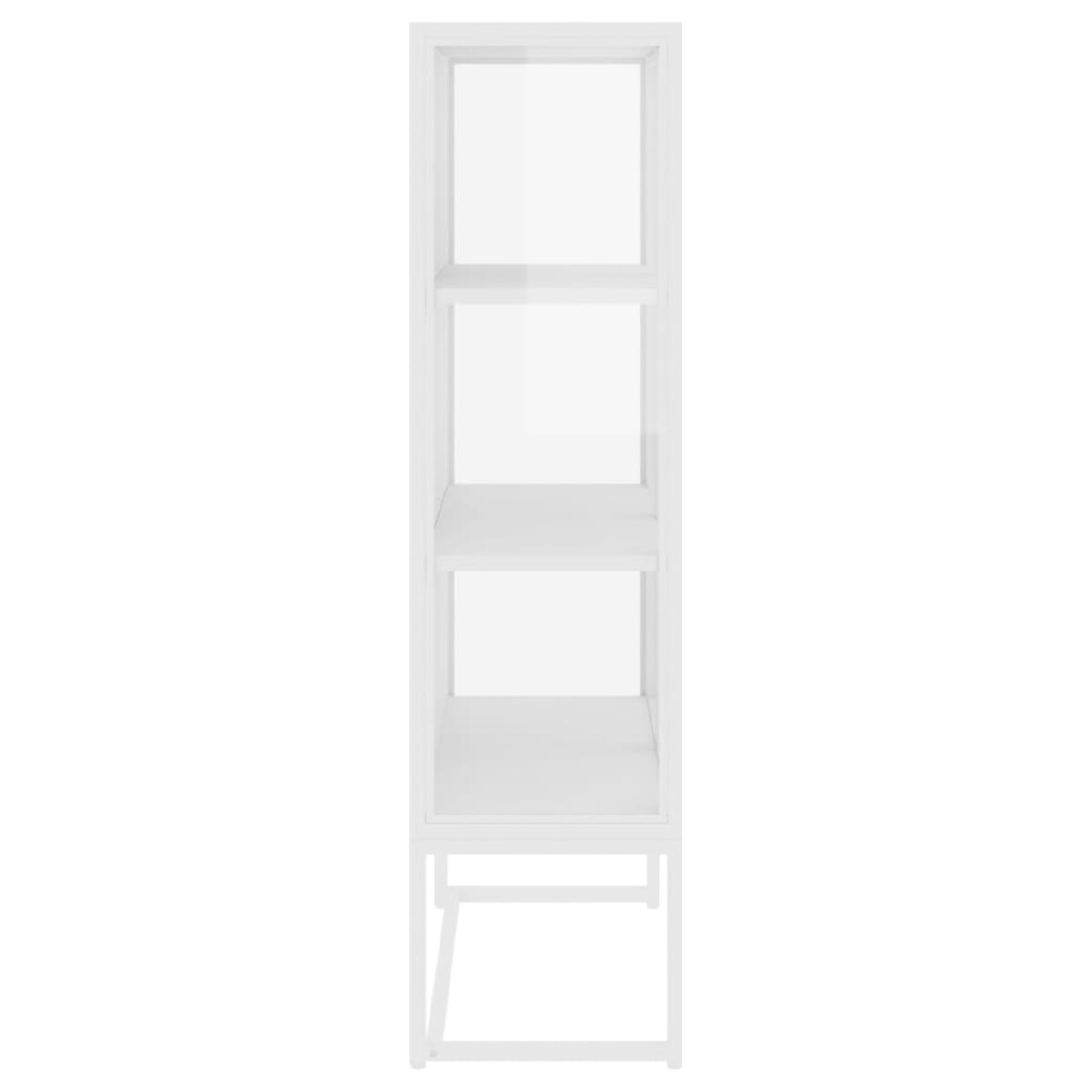 vidaXL Szafka, biała, 80x35x135 cm, stal i hartowane szkło