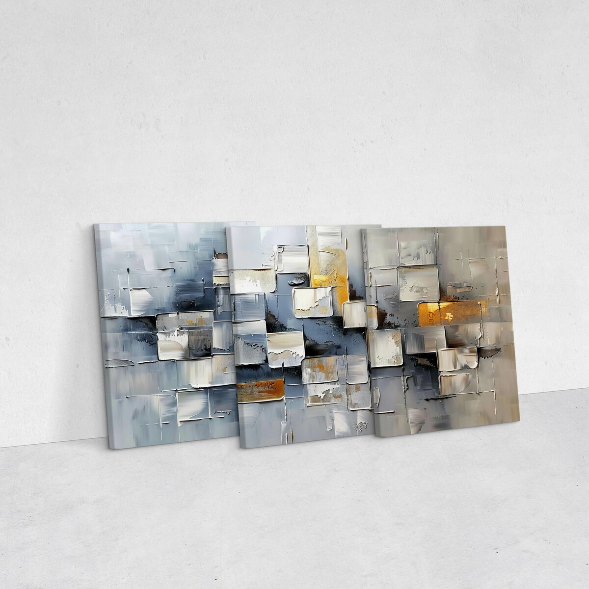 3x Obraz Do Salonu Set Abstrakcja Imitacje Farby Nowoczesny Styl 30x40cm