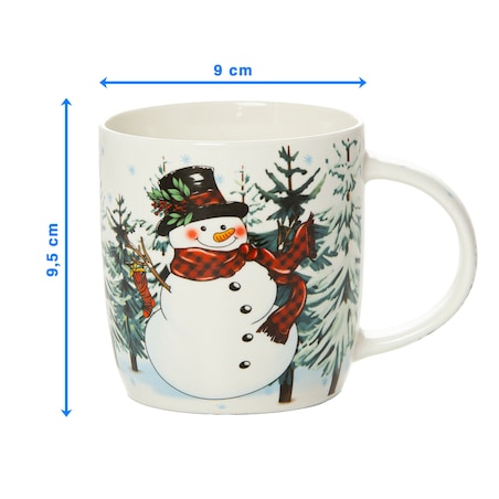 Kubek Świąteczny Boże Narodzenie Mikołaj Bałwan 370 Ml Zestaw 4 Szt