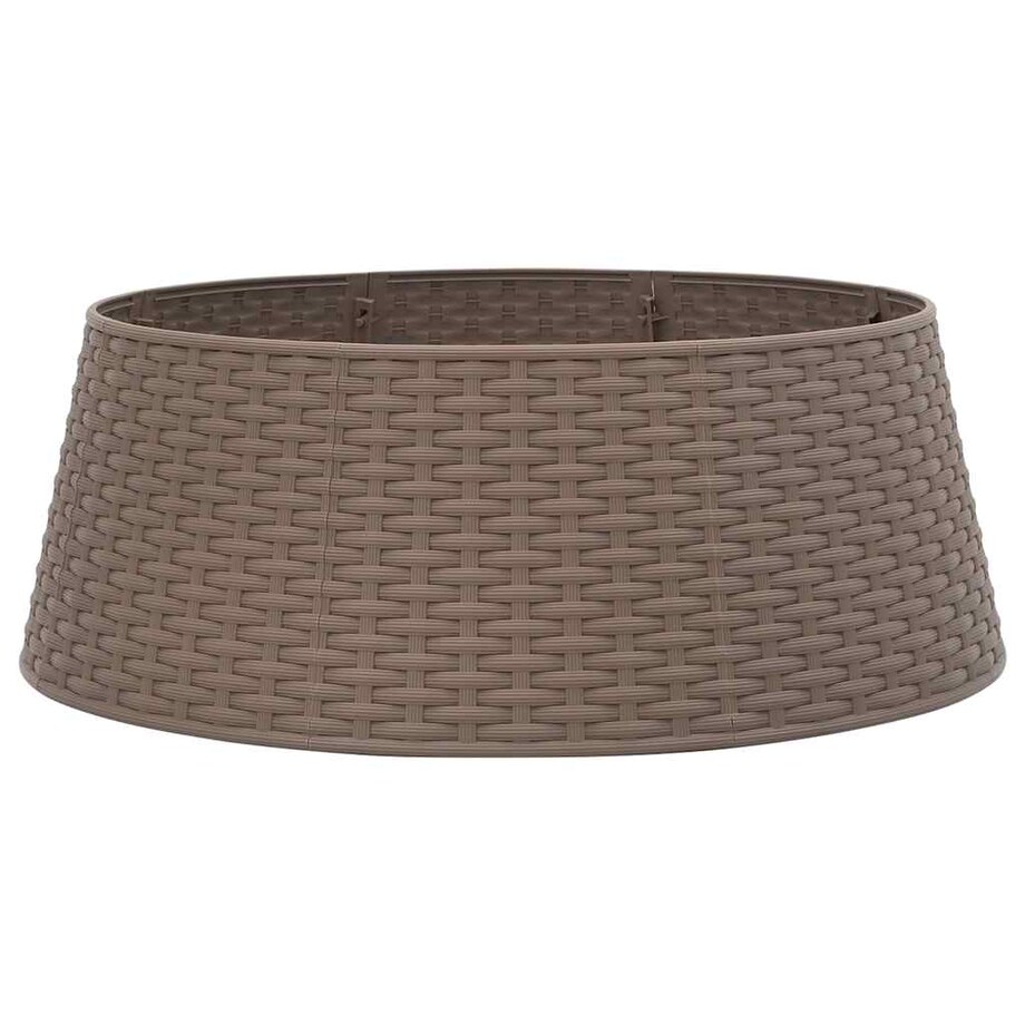 vidaXL Osłona pod choinkę, brązowa, Ø65x23 cm, plastikowa