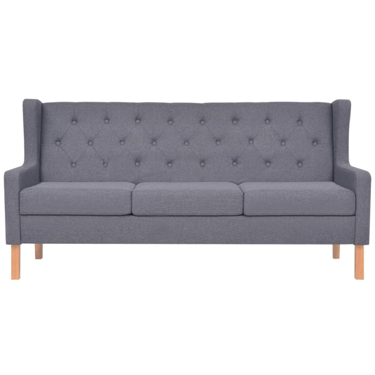 vidaXL 3-osobowa sofa tapicerowana tkaniną, szara