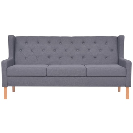 vidaXL 3-osobowa sofa tapicerowana tkaniną, szara