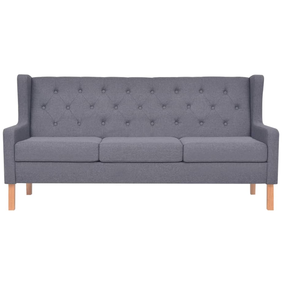 vidaXL 3-osobowa sofa tapicerowana tkaniną, szara