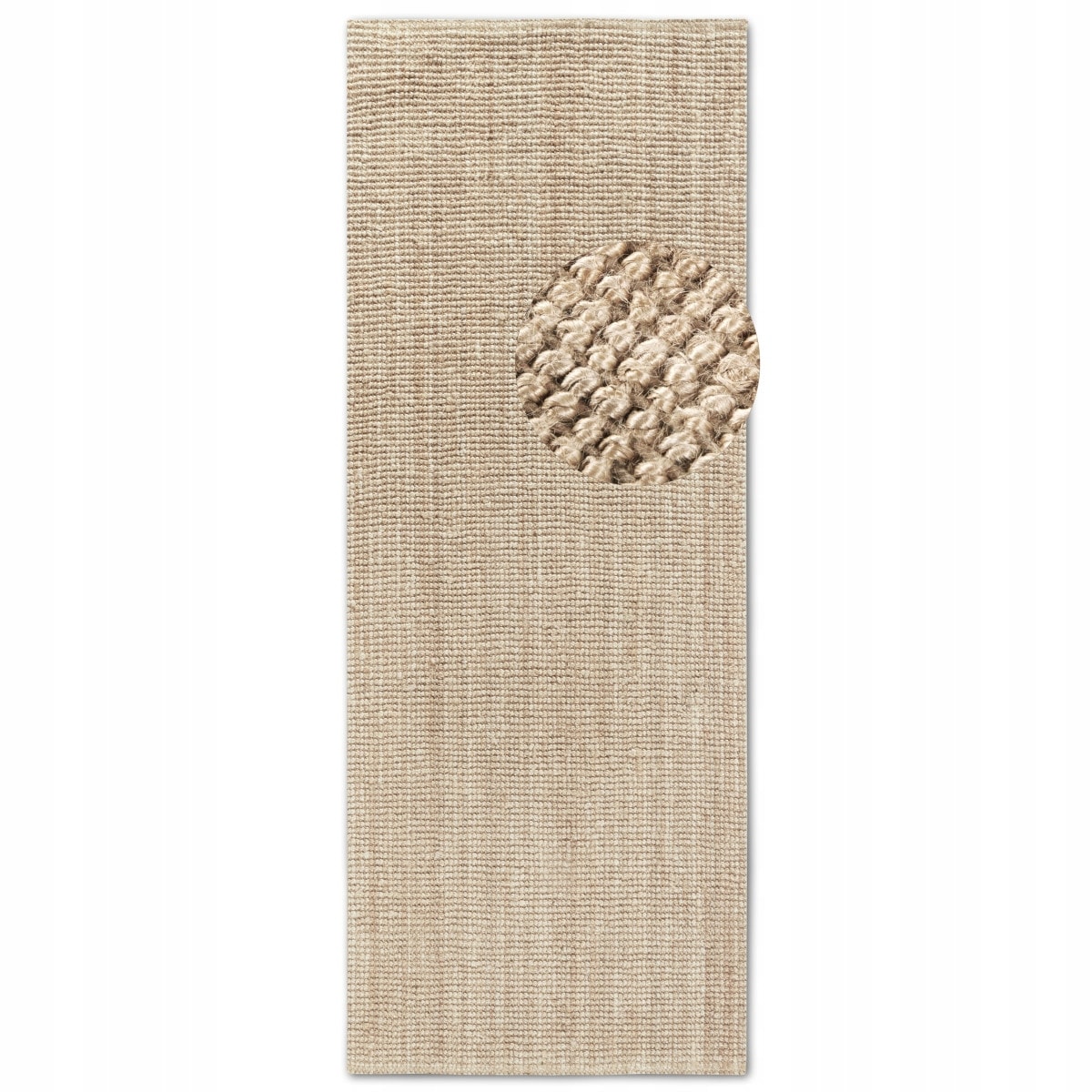 Chodnik jutowy do salonu 80x200cm, naturalny kremowy chodnik z juty