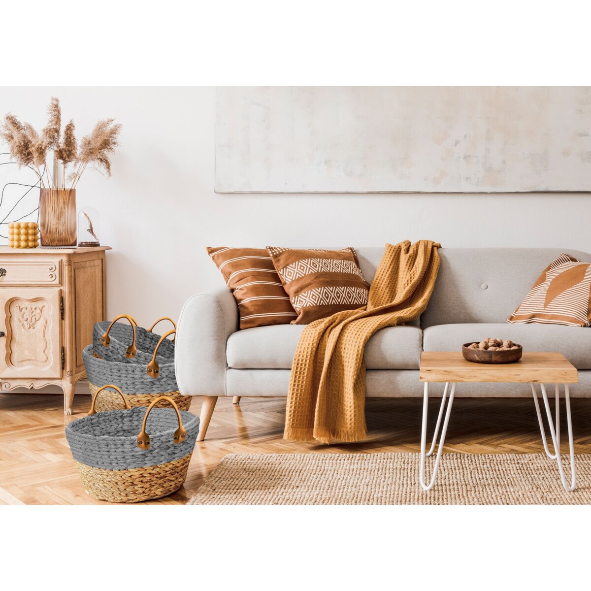 Zestaw 3szt Koszy Naturalnych BOHO 223K16