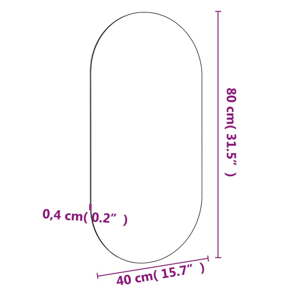 vidaXL Lustro, 100x50 cm, szklane