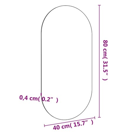 vidaXL Lustro, 100x50 cm, szklane