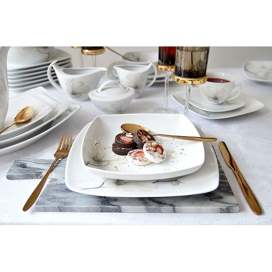 Serwis obiadowy dla 12 osób 44 el. Akcent Magnolia G463