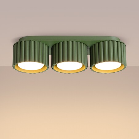 Plafon AURA 3 zielony oliwkowy Gx53