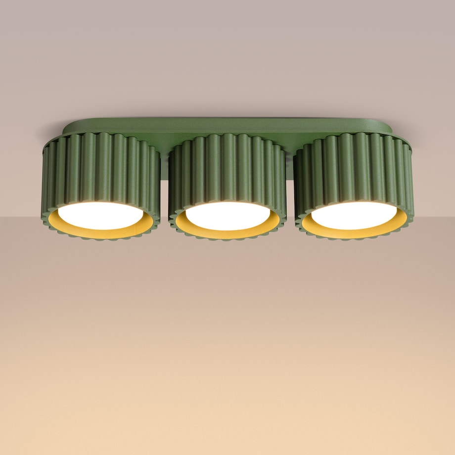 Plafon AURA 3 zielony oliwkowy Gx53