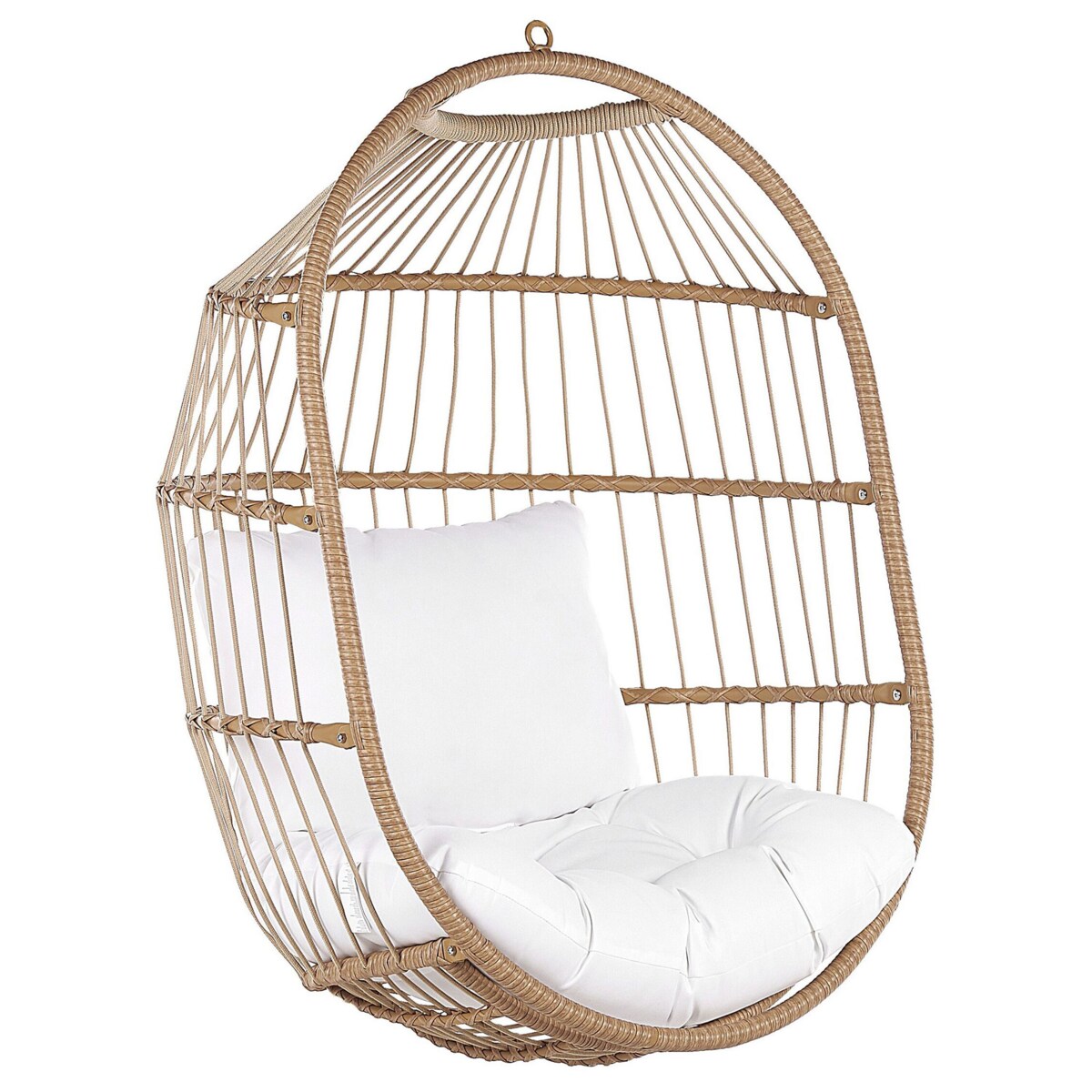 Fotel wiszący ze stojakiem z technorattanu naturalny ALBA