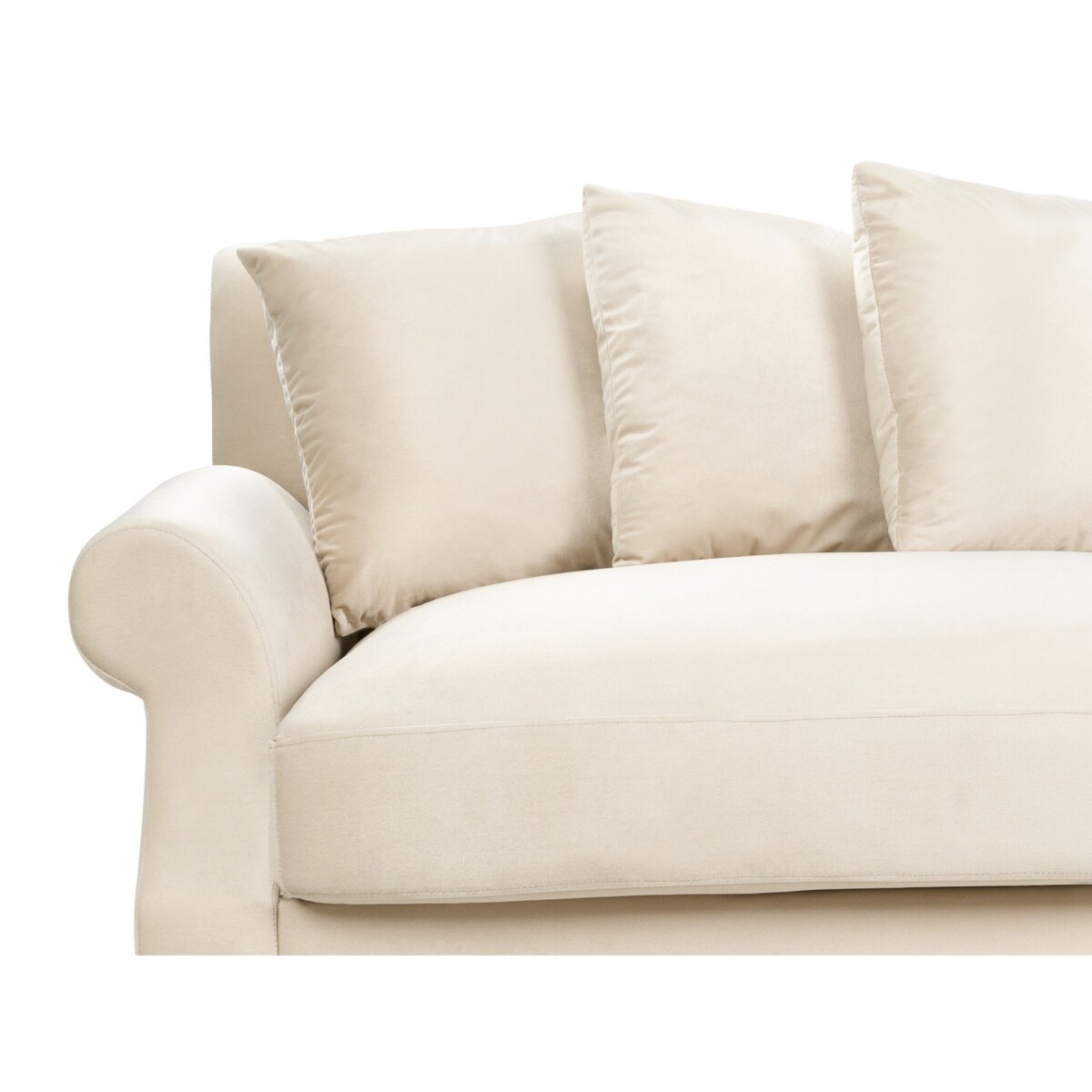 Sofa 3-osobowa welurowa złamana biel EIKE