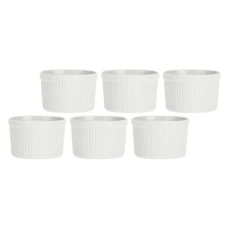 Zestaw 6 ramekinów okrągłych Arezzo - Biały, 10 cm