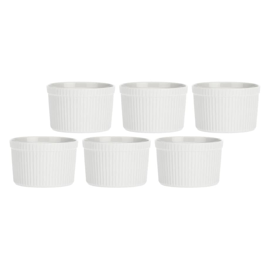 Zestaw 6 ramekinów okrągłych Arezzo - Biały, 10 cm