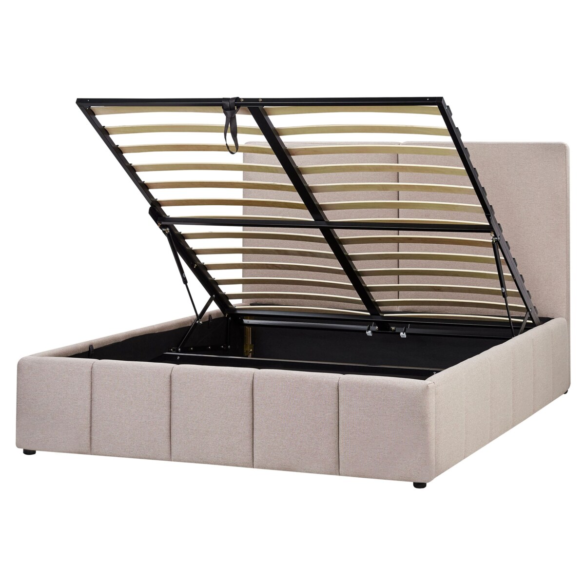 Łóżko z pojemnikiem CASTELNAVET 160 x 200 cm Beżowoszary