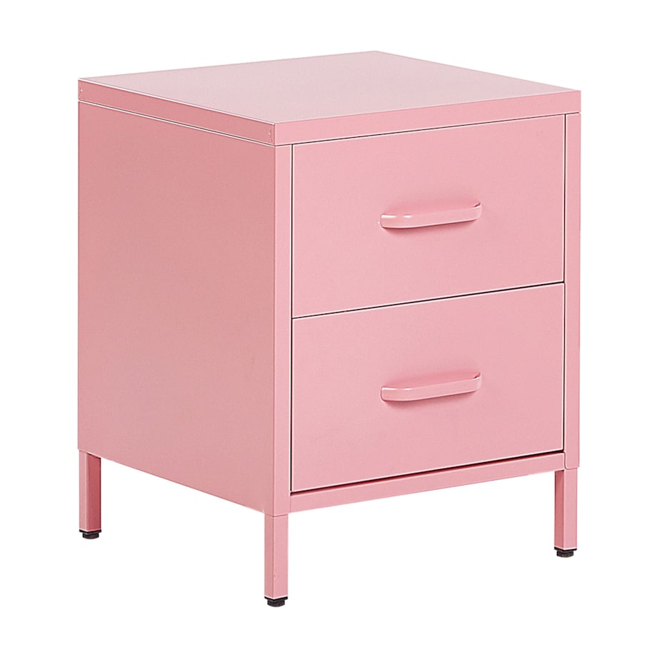 Szafka nocna metalowa różowa MALAVI