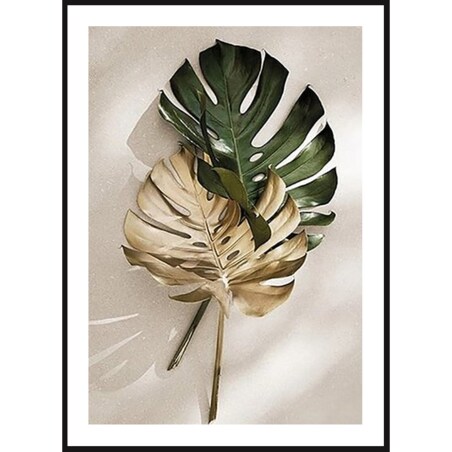 Poster Story, Plakat, Obraz - Złota Monstera No2, wymiary 42 x 60 cm