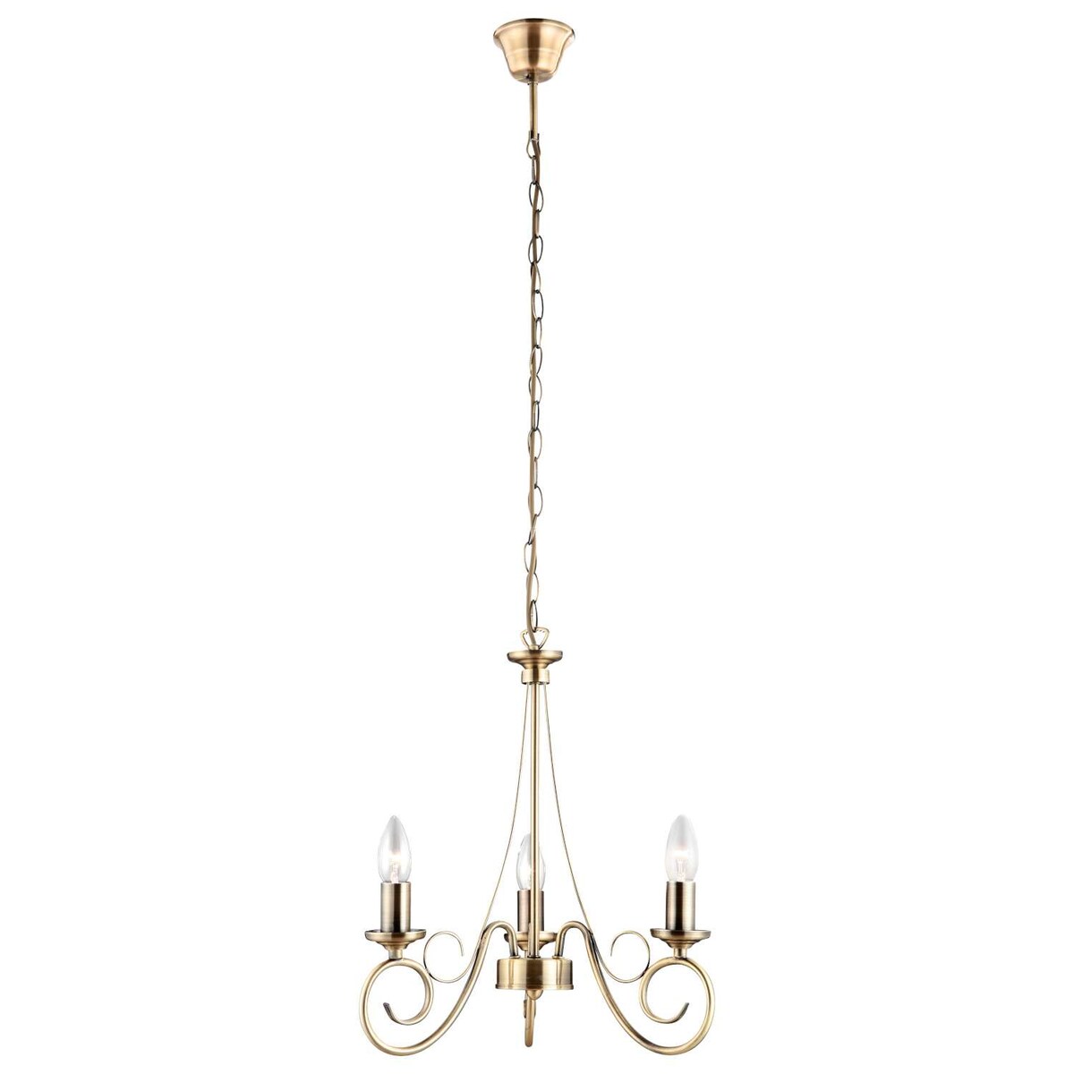 Żyrandol maria teresa LAMPA wisząca TRUNCATUS 69003-3 Globo metalowa OPRAWA świecznikowa ZWIS klasyczny na łańcuchu mosiądz