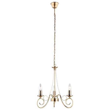 Żyrandol maria teresa LAMPA wisząca TRUNCATUS 69003-3 Globo metalowa OPRAWA świecznikowa ZWIS klasyczny na łańcuchu mosiądz