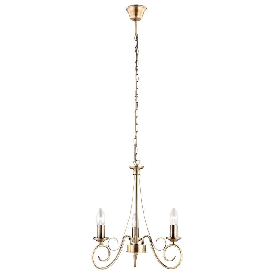 Żyrandol maria teresa LAMPA wisząca TRUNCATUS 69003-3 Globo metalowa OPRAWA świecznikowa ZWIS klasyczny na łańcuchu mosiądz