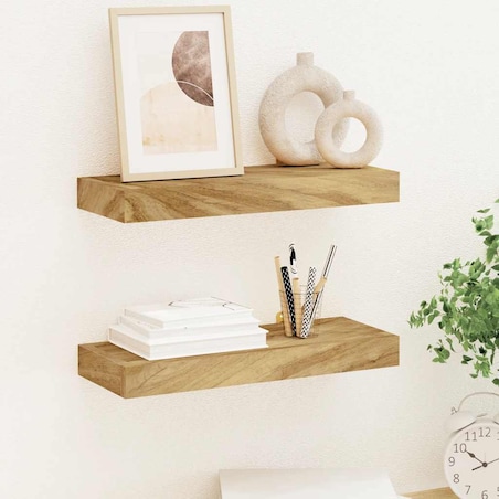 vidaXL Półki ścienne, 2 szt., 40x15x4 cm, lite drewno tekowe