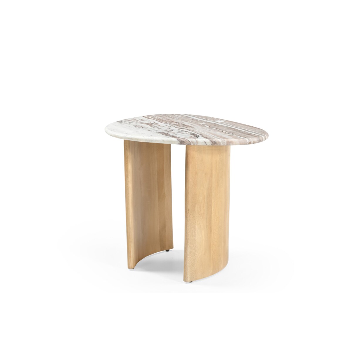 Stolik pomocniczy Lecce 60 × 45 - Szary Marmur & Jasny Dąb Mango