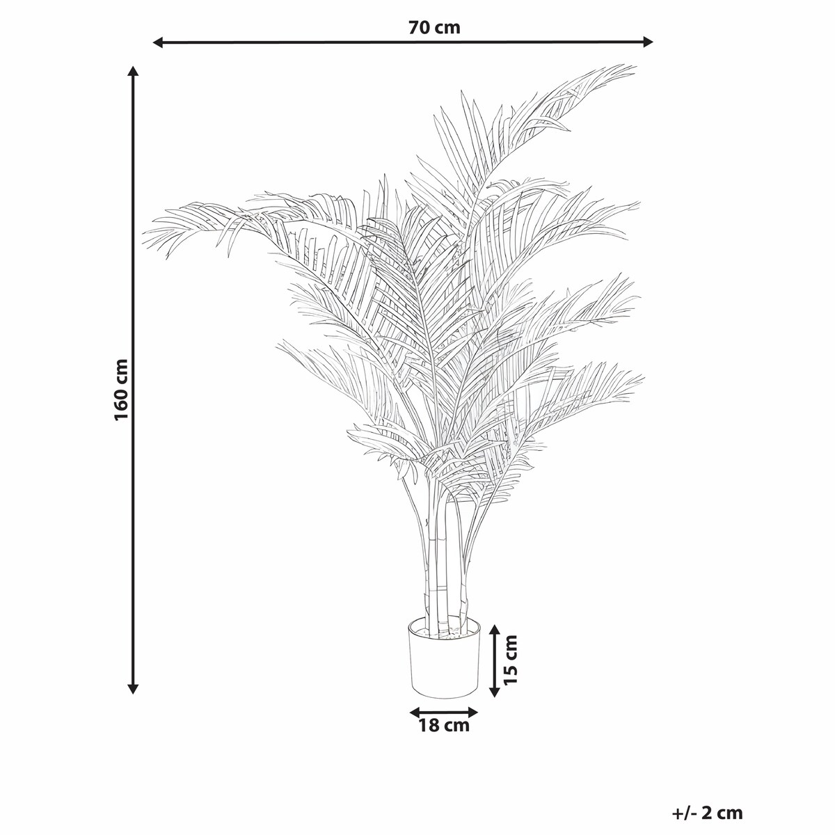 Sztuczna roślina ARECA PALM 160 cm Złoty