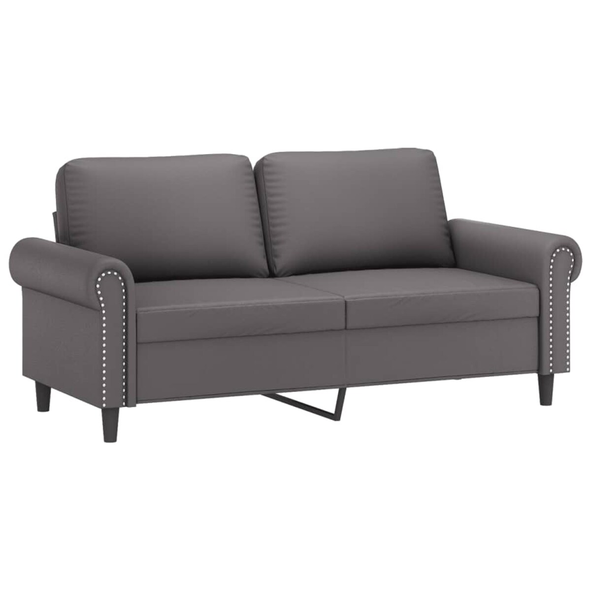 vidaXL 2-osobowa sofa, szary, 140 cm, sztuczna skóra