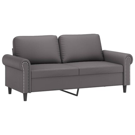 vidaXL 2-osobowa sofa, szary, 140 cm, sztuczna skóra