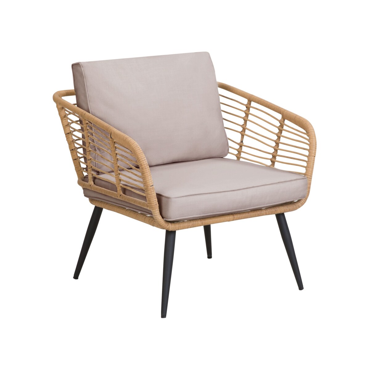 Zestaw ogrodowy ze stolikiem dla 4 osób CORINTH II Technorattan Naturalny