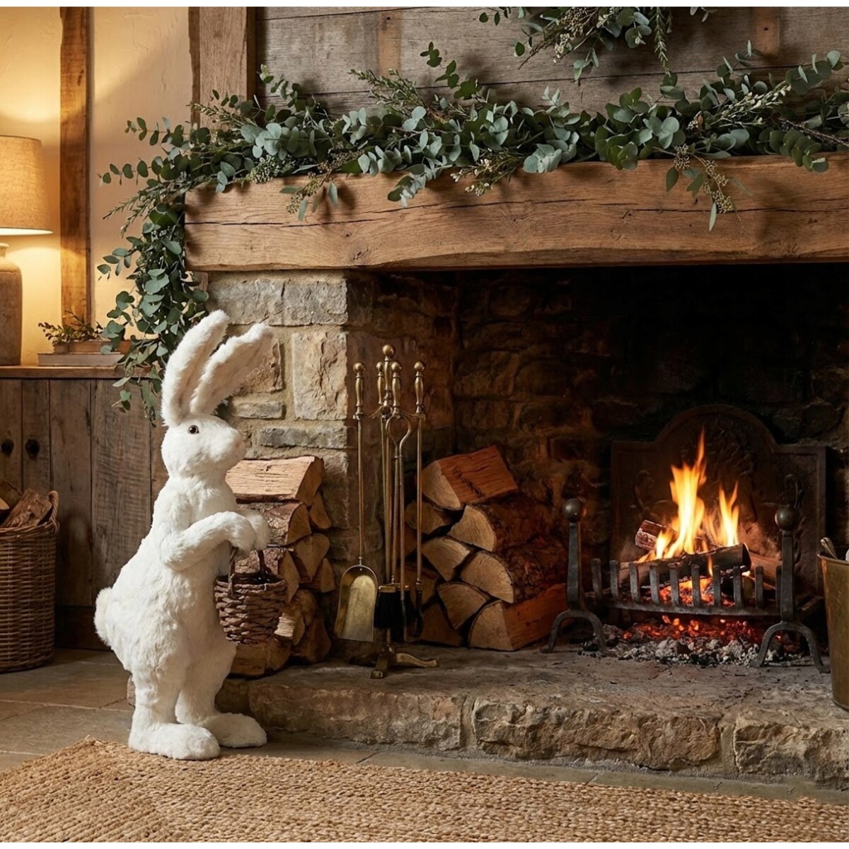 ZAJĄC WIELKANOCNY XL FIGURKA ZAJĄCZEK KRÓLIK DUŻY DO SALONU DOMU WIELKANOC