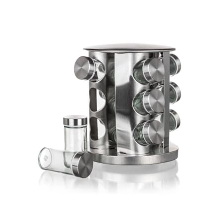 METALOWY PRZYPRAWNIK KOMPLET pojemniki na przyprawy prezent 85ml stojak