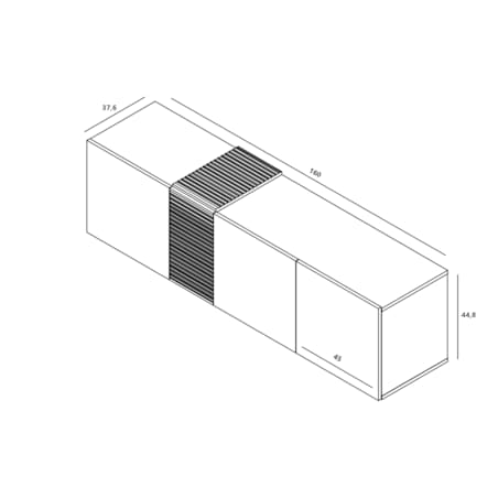 Szafka RTV Loft Komoda RTV Loft Biały MAT 160 cm