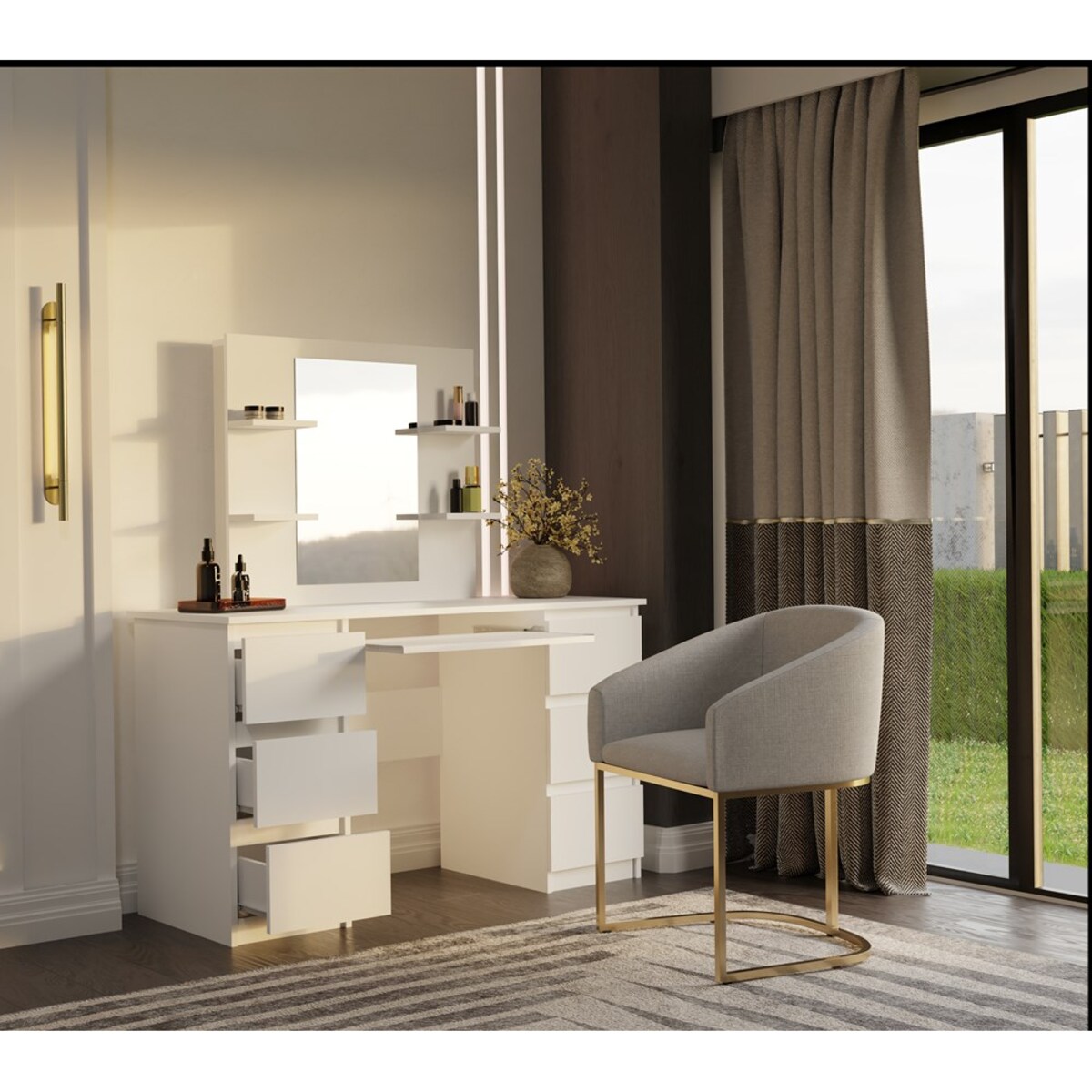 Zestaw toaletka Marina T/L/4P +KUBA BIAŁY