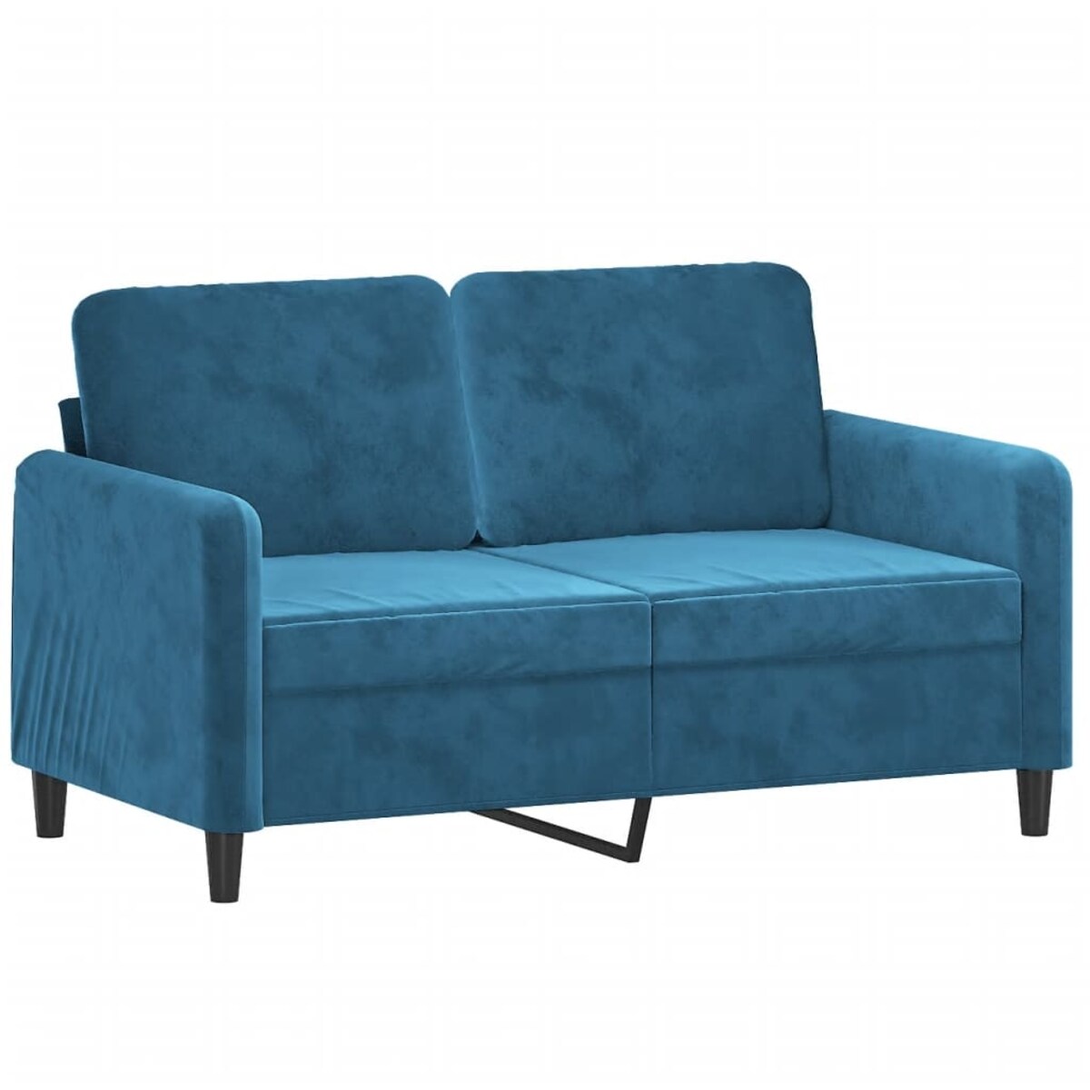 vidaXL 2-osobowa sofa z poduszkami, niebieska, 120 cm, aksamit